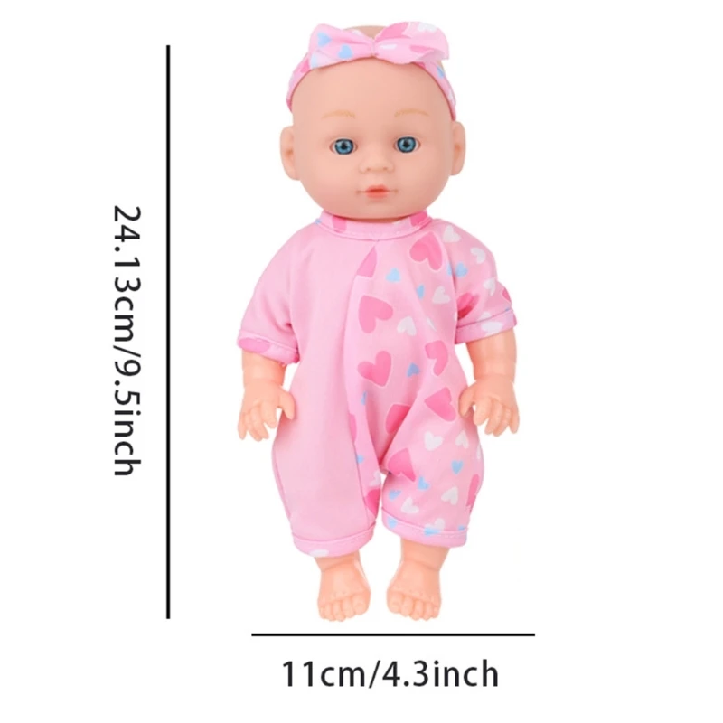 Boneca reborns 9 polegadas, simulação caucasiana, para crianças pequenas, com macacão, jogo dramatização, brinquedo,