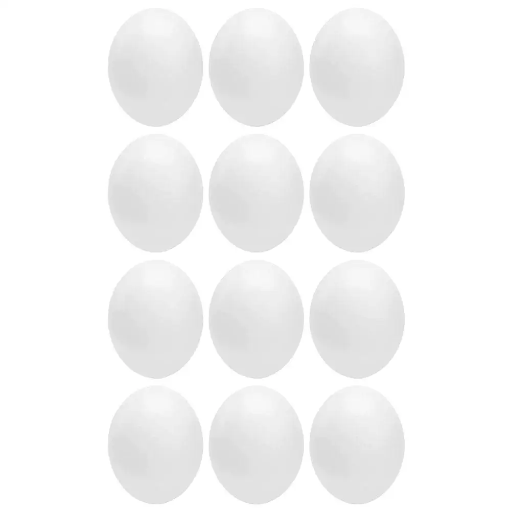 

12 Pcs Solid Fake Eggs Realistic Simulated Bird Eggs Multi Function Plastic Egg Props Wear Resistant Bird Accessory For Lifelike