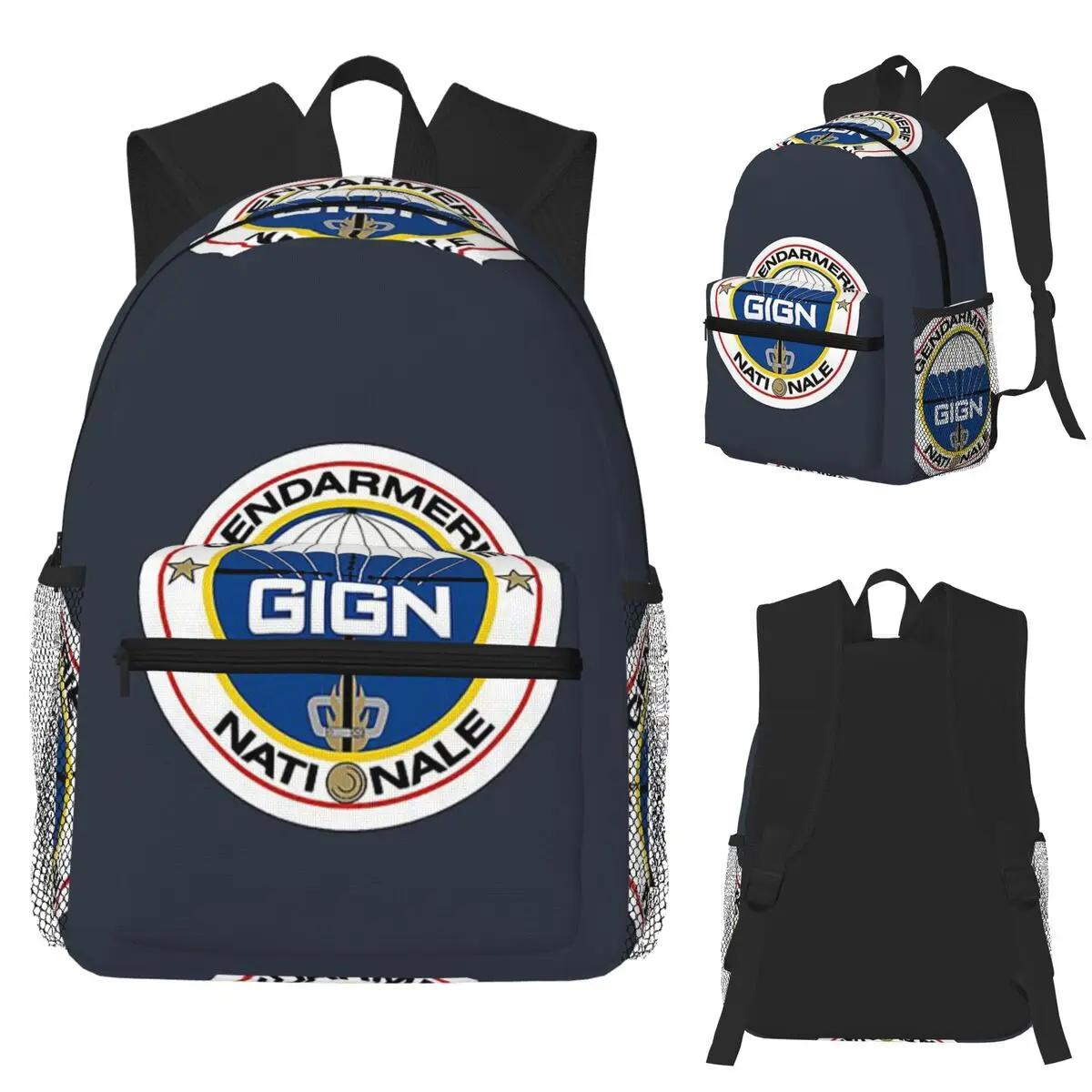 National Gendarmerie Intervention Group - GIGN (France) Student Backpack School Bag Hiking Travel Daypack for Men Women Bookbag