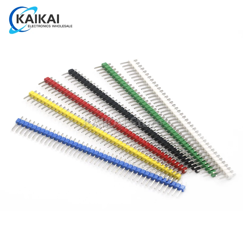 6 Stks/set Pin Header Connector Mannelijke 2.54Mm Pitch Pin Header Strip Enkele Rij 40 Pin Connector Kit Voor Printplaat
