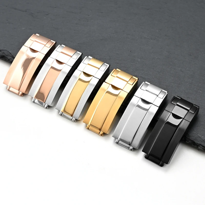 Stainless Steel Watch Clasp Folding Buckle with Safety for Rolex Submariner Daytona Yacht Master 16mm Men Watch Buckle