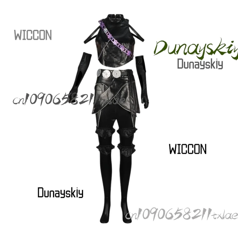 Rumi Zoey Mira Kpop Demon Hunter Cosplay Black Leather Jacket Suit Costume Sword For Women Girls Fantasy Halloween Party Suit