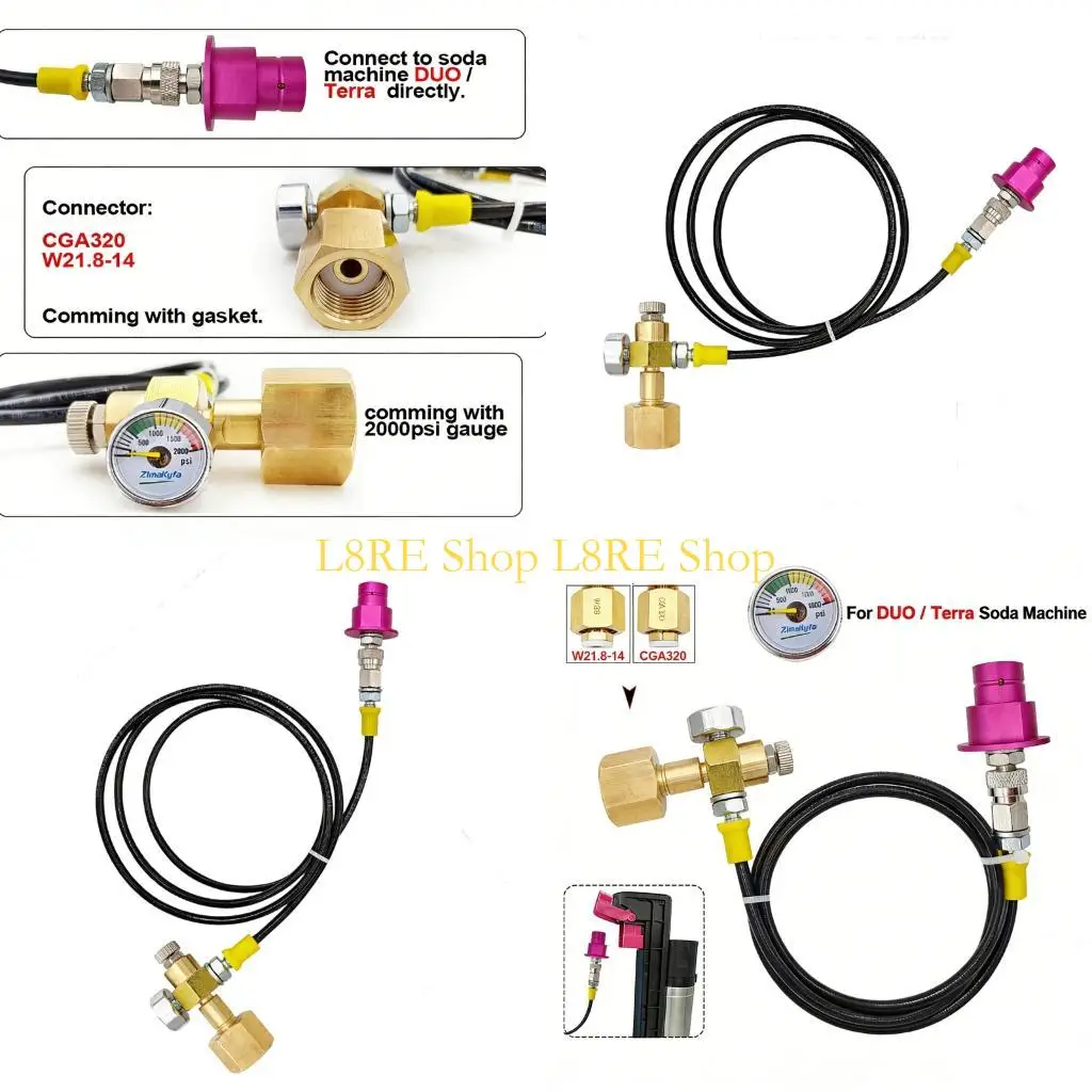 L8RE Heavy Duty Carbonation Tube With Real Time Pressure Monitoring Display
