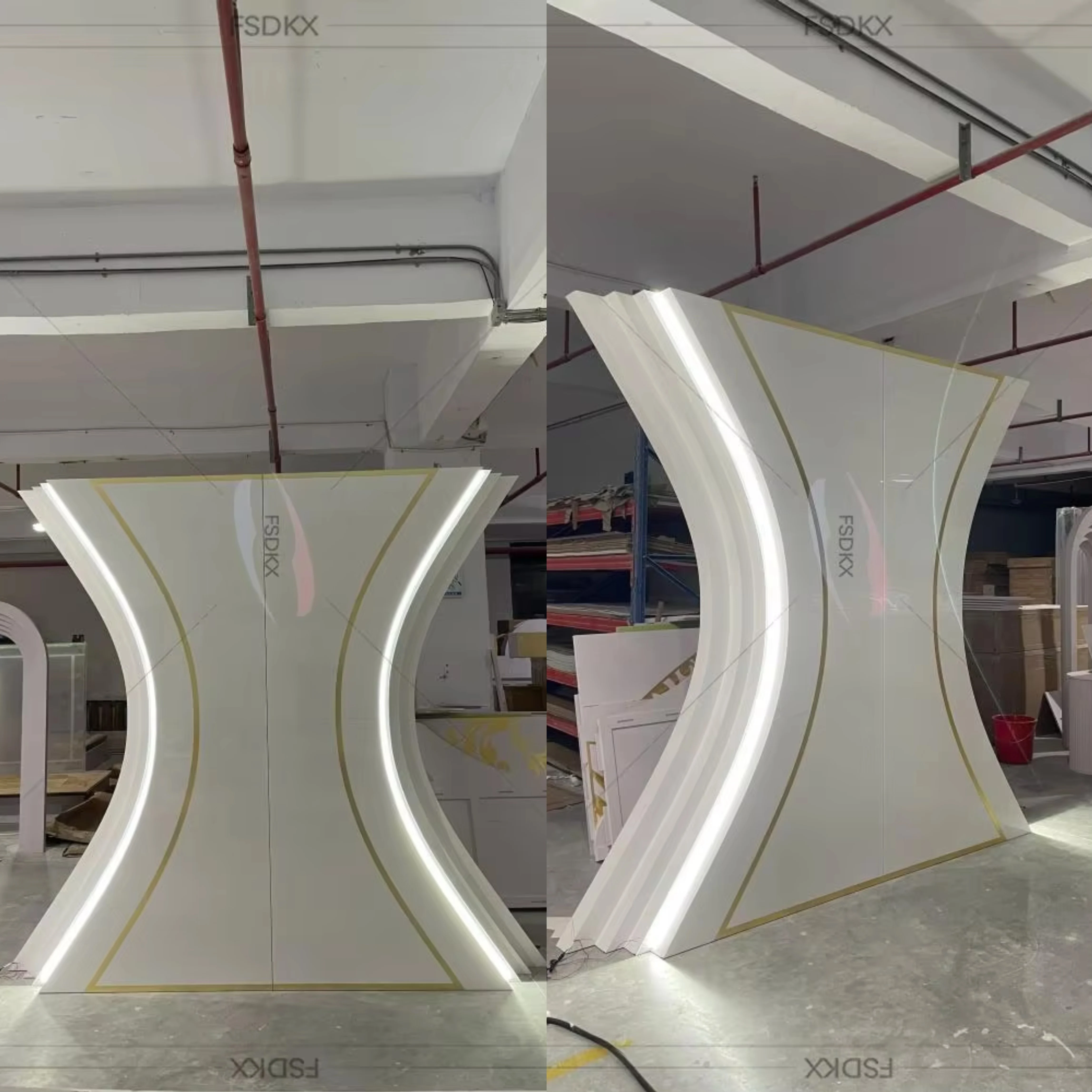 Luxury Wedding Decoration Acrylic Background Frame White Wedding Arch Backdrop Stand