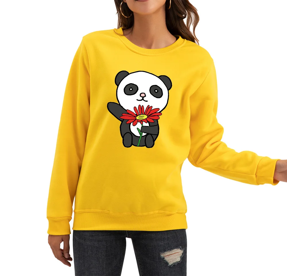 

YRYT Women's Loose Hoodie 2023 Autumn and Winter New Cute Panda Print Long-sleeved Women