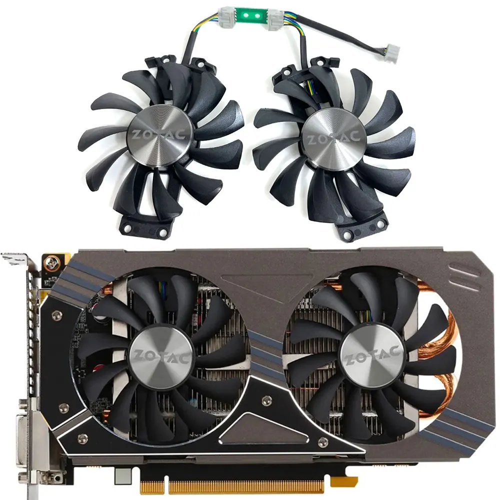 NEW 75MM 4PIN GA81S2U GTX 1060、GTX 960 GPU FAN，For ZOTAC GTX 960、GTX 950、GTX 1060 Graphics card cooling fan