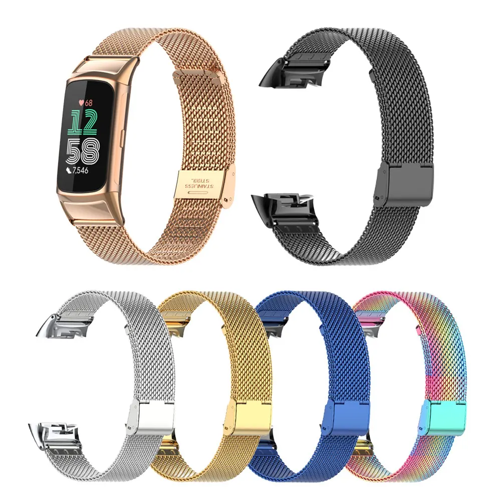 Watch Strap For Fitbit Charge 5/6 Stainless Steel Metal Strap Watchband Bracelet For Fit bit Charge 5/6 Smart Watch Correa belt