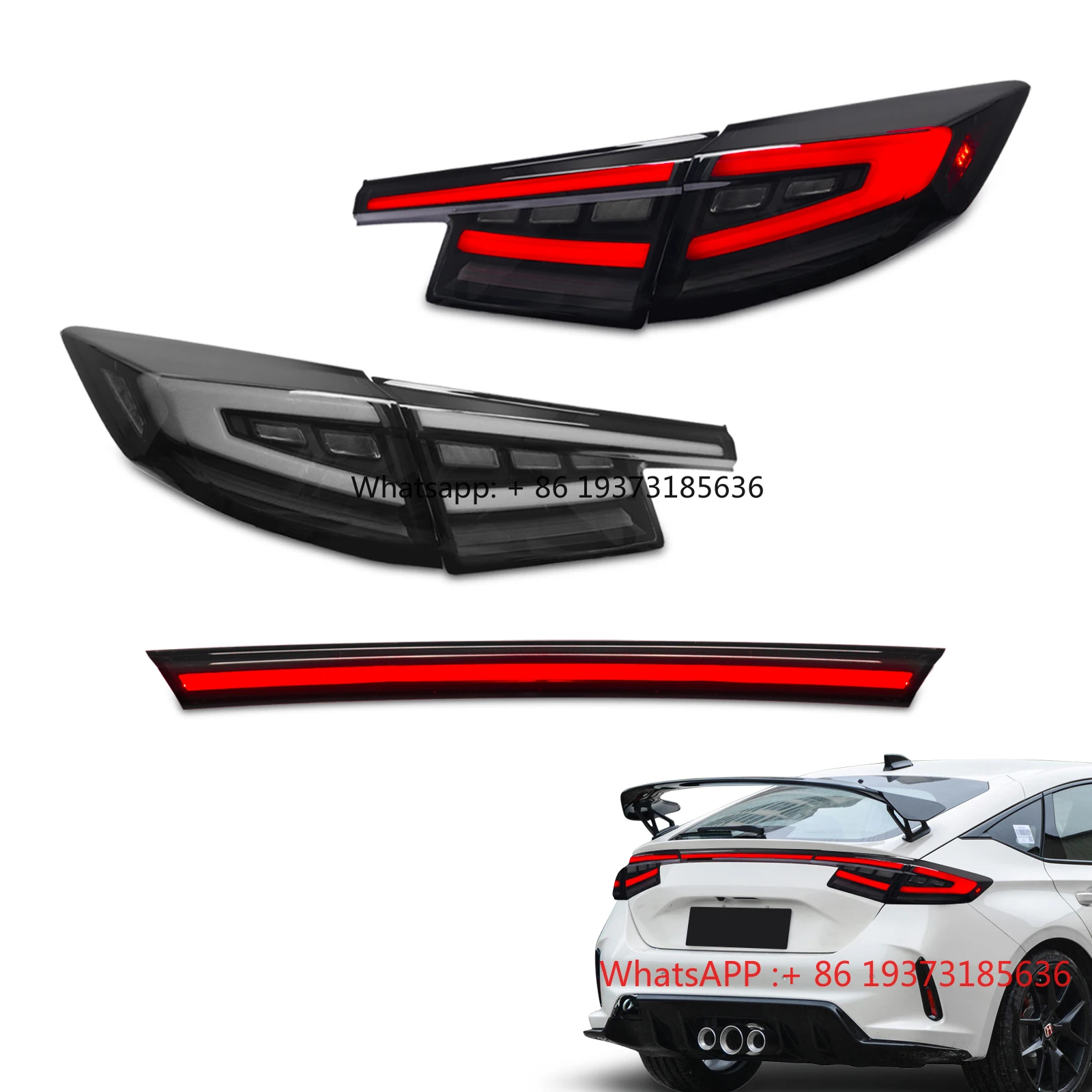 مجموعة مصابيح خلفية LED عتيقة لـ 2022-2025 سيفيك هاتشباك Type-R FL1 FL2 FL4 FL5 11th Gen Civic إشارة متتابعة الضوء الخلفي #1