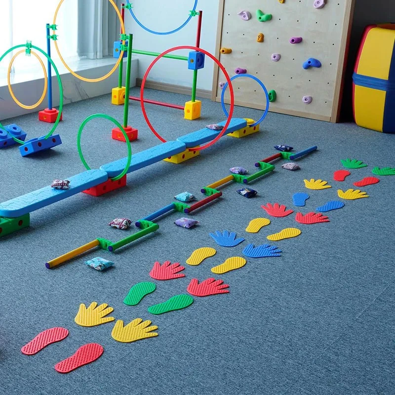 Juego sensorial de manos y pies para niños, 8 piezas, para interiores y exteriores, entretenimiento deportivo