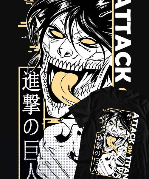 Anime T Shirt Japanese unisex Attack on Titan Eren Titan de Ataque