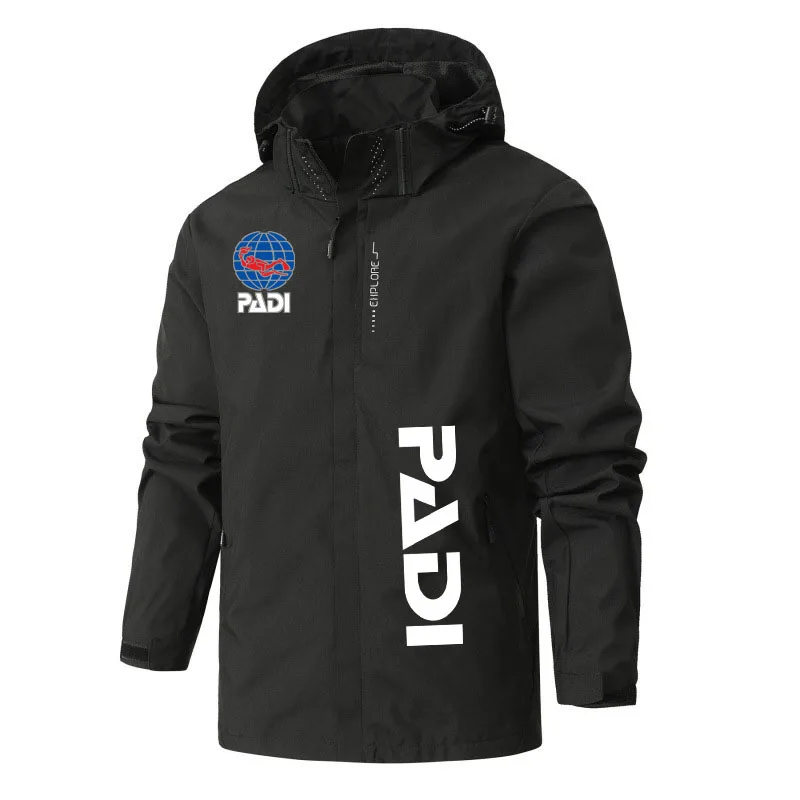 Classical Jacket Scuba Driver Padi Sport Windproof Outwear Spring Autumn Hiking Climbing Windbreaker print Men Cycling Coat