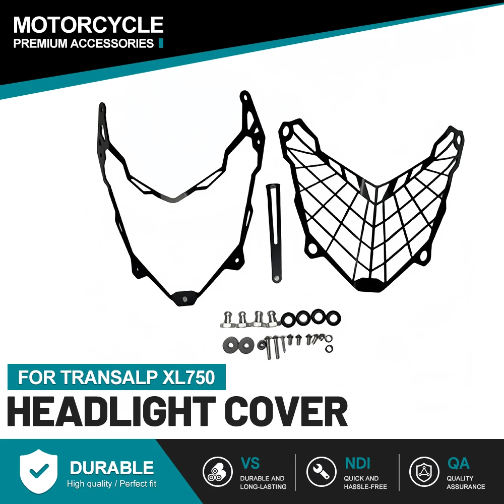 FOR Honda Transalp XL750 Motorcycle Headlight Guard Cover V-Shape Mesh Grille Protector Black Anti-corrosion