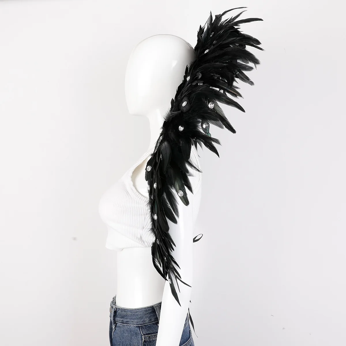 Party Luxury Scarf Feather Cosplay Designer Punk Halloween Masked Ball Carnival Feather Punk Carnival Party Apparel Accessories