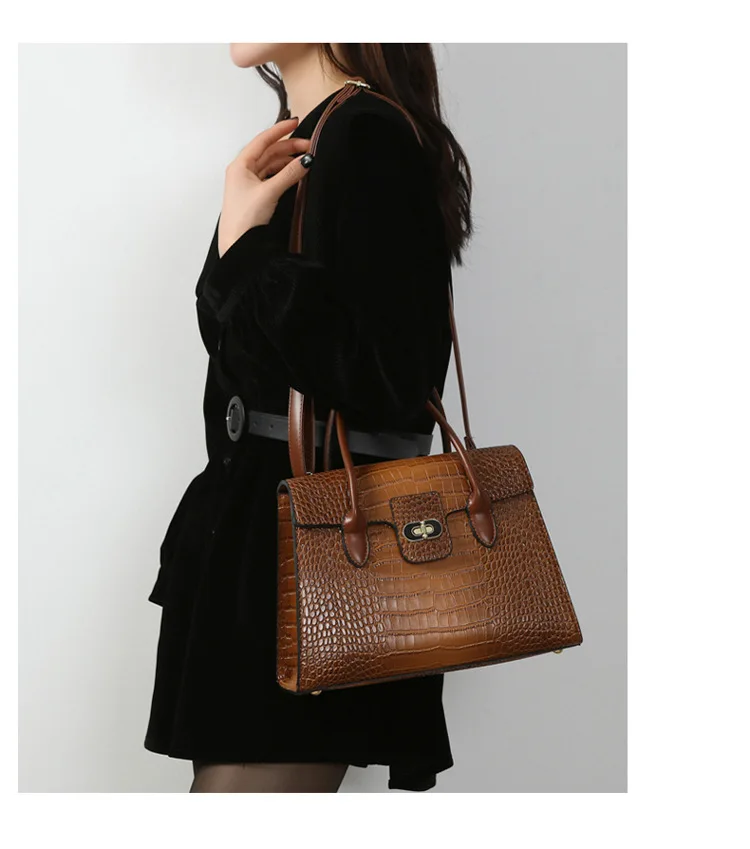 New Stone Pattern Single Shoulder Crossbody Handheld Large Capacity Women's Bag