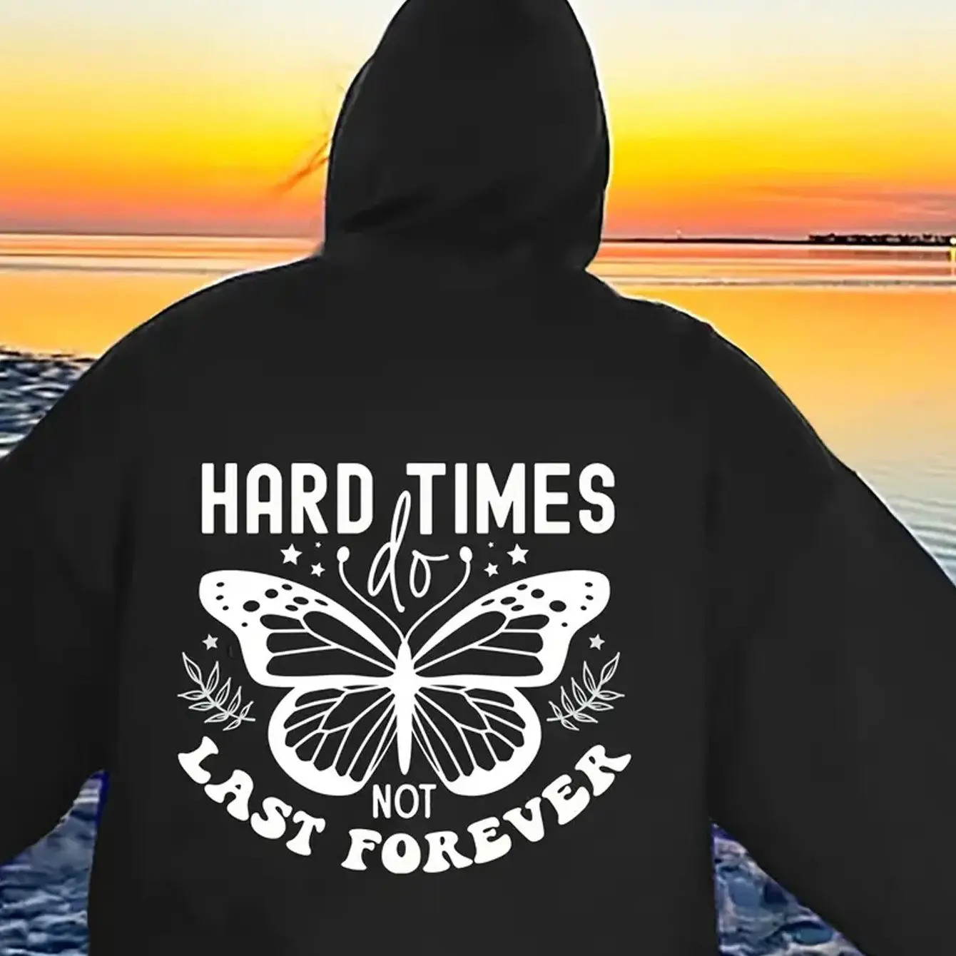 

Butterfly Graphic Printing Autumn and Winter Cotton Men's and Women's Hoodies Casual Outdoor Street Sports Training Brand Trend