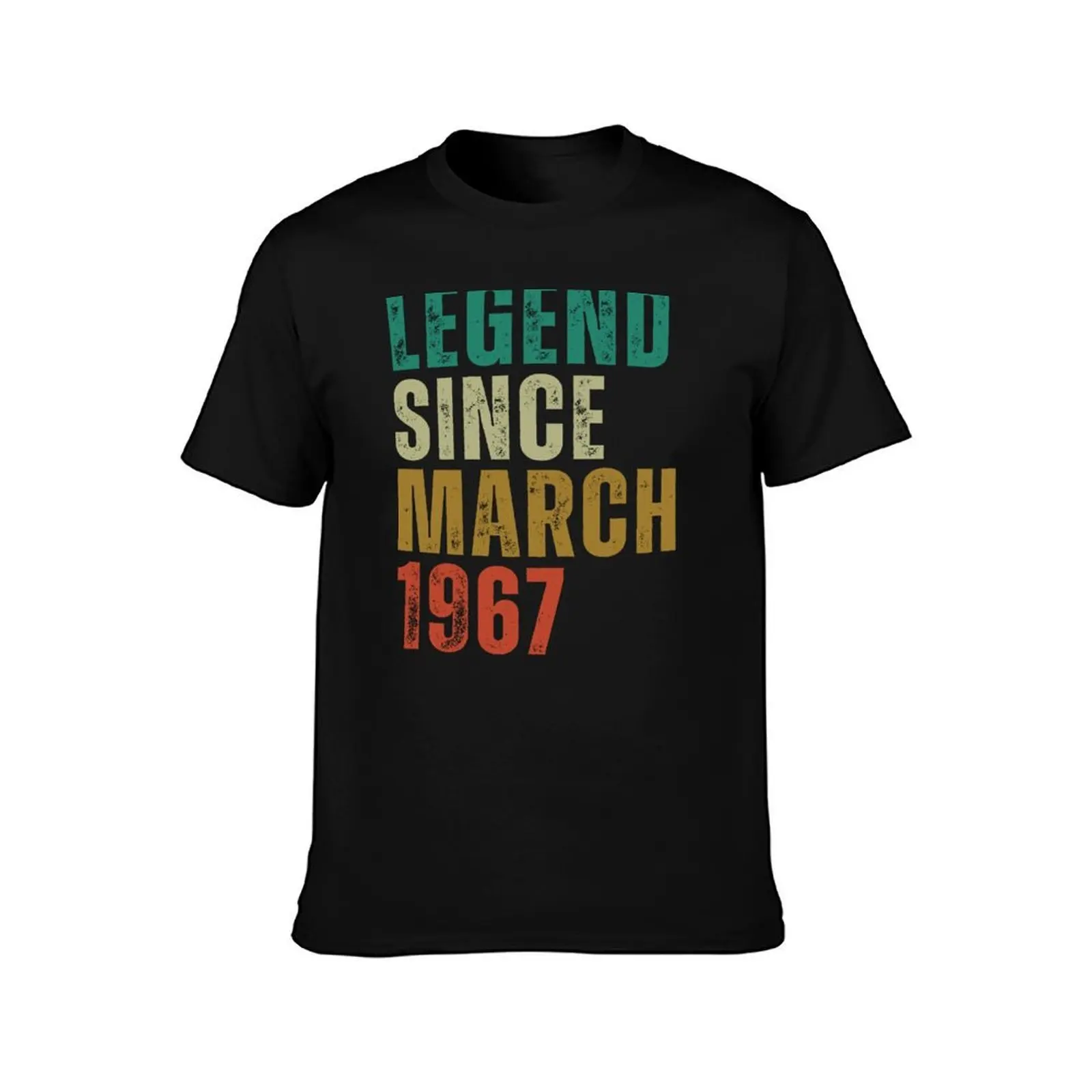 Legend Since March 1967 Awesome Retro Vintage Birthday Years Old Gift T-Shirt Anti-Fade Casual Tee Shirt