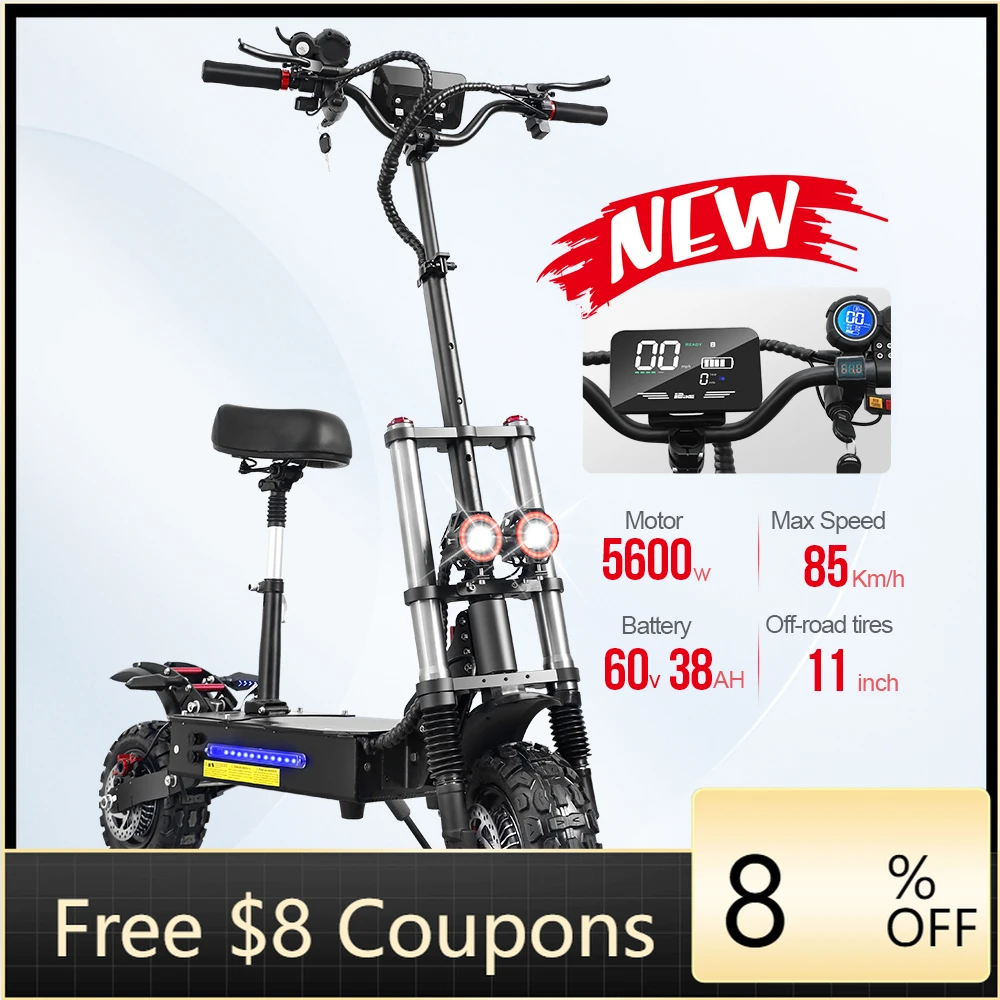 

STLF Advanced High Speed 85km/h Foldable 5600W Offroad Tire Dual Motor Powerful Best Long Range Adult Electric Scooters