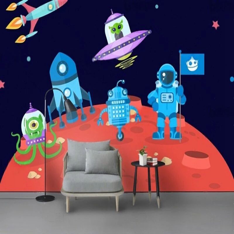 

Fashionable and creative graffiti wonderful universe starry sky internet-famous TV luxurious home decoration background wall