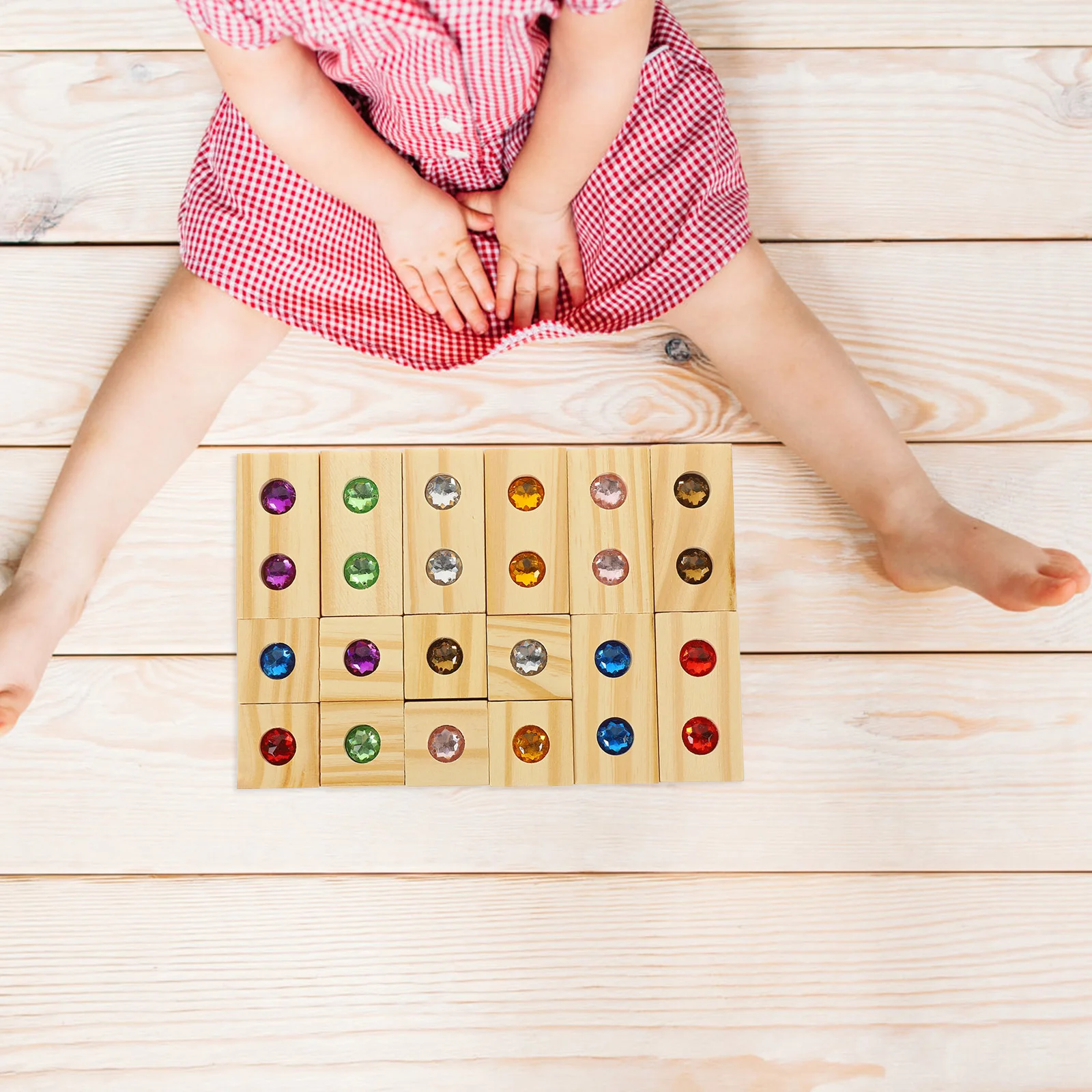 Houten regenboogblokken Spel Speelgoed Kinderen Desktop Stapelen Acryl Vroeg leren Kind Kinderspeelgoed