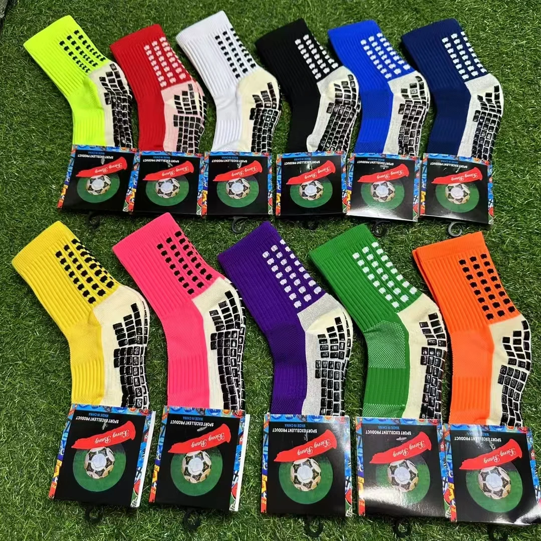 100 pairs  children breathable sports soccer socks square silicone non-slip grip football socks calcetines hombre