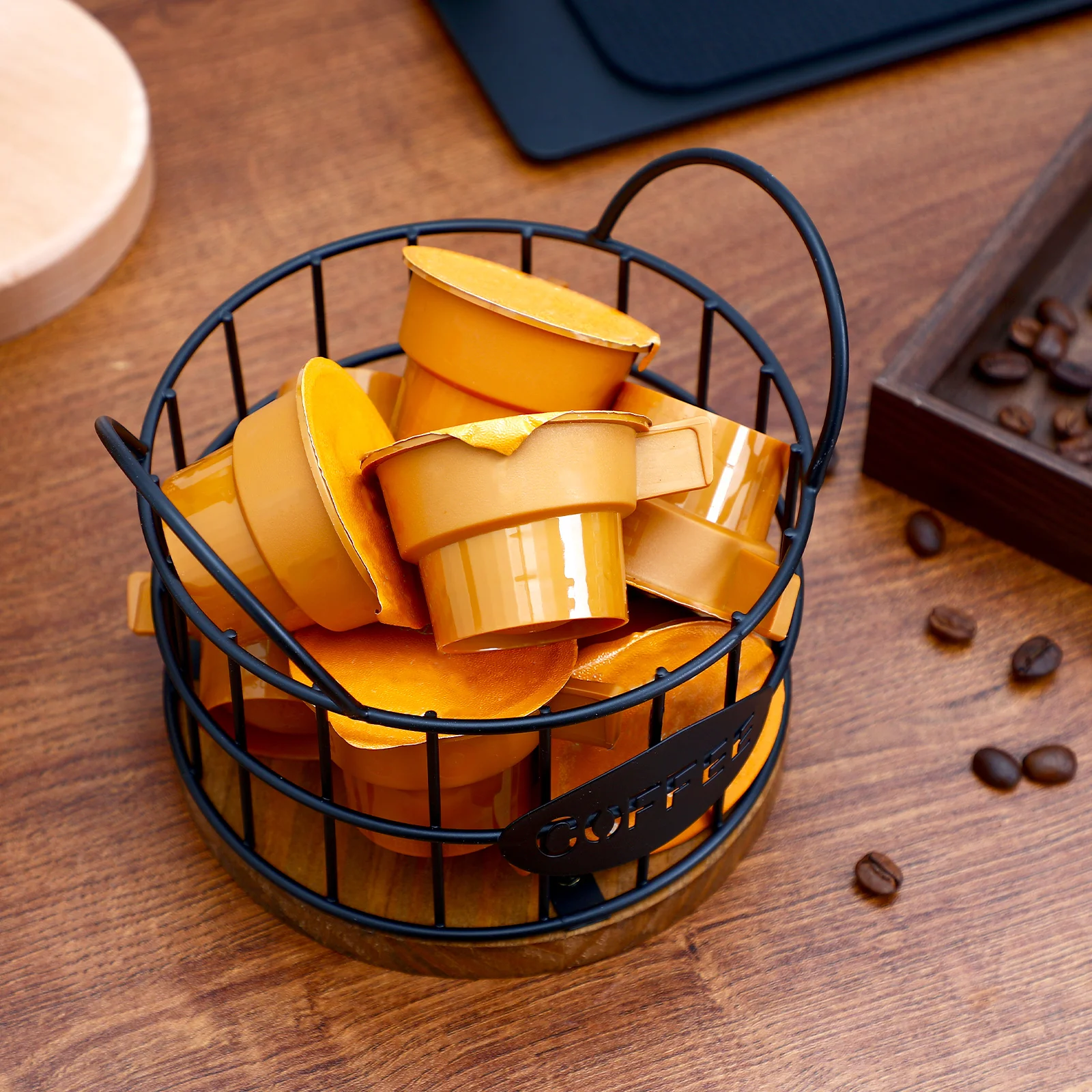 

Coffee Capsule Storage Basket Coffee Holder Kitchen Wire Storage Solution Tea Bag Container Fruit Basket Sturdy