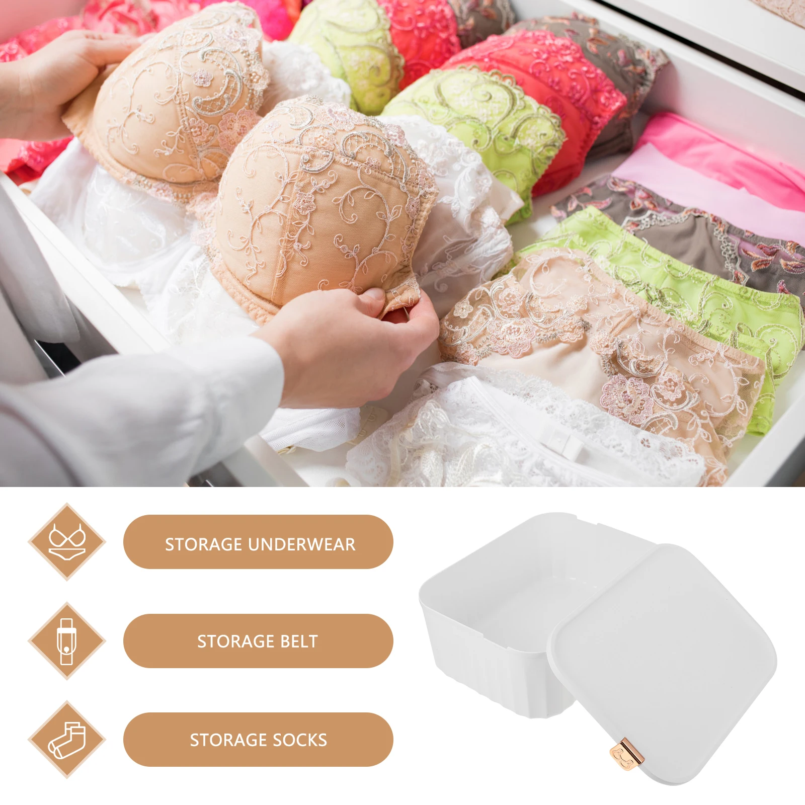 

Dust-proof Storage Box Underwear Holder Sock Organizer Wardrobe Underpants Container Pp