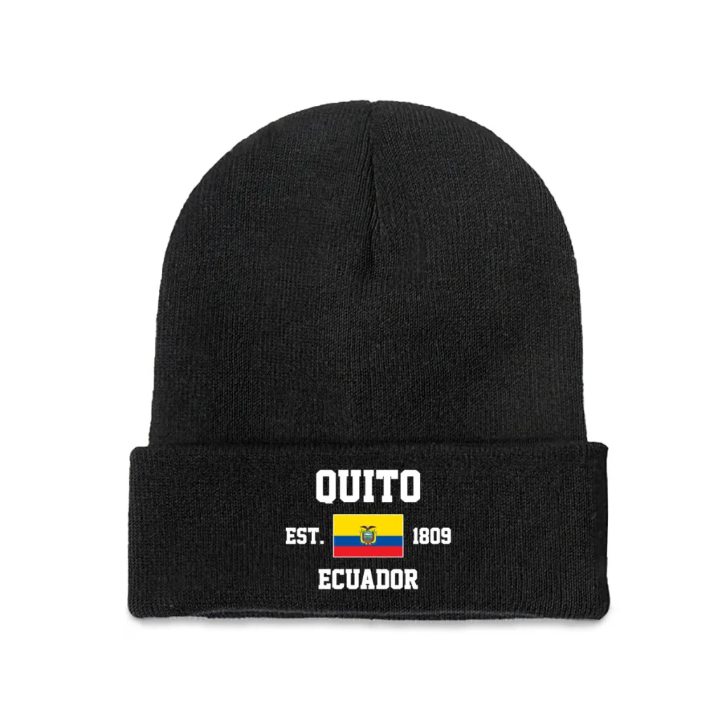 Ecuador EST.1809 Quito Capital, gorro tejido unisex para hombre y mujer, gorro con estampado de invierno y otoño, gorro cálido