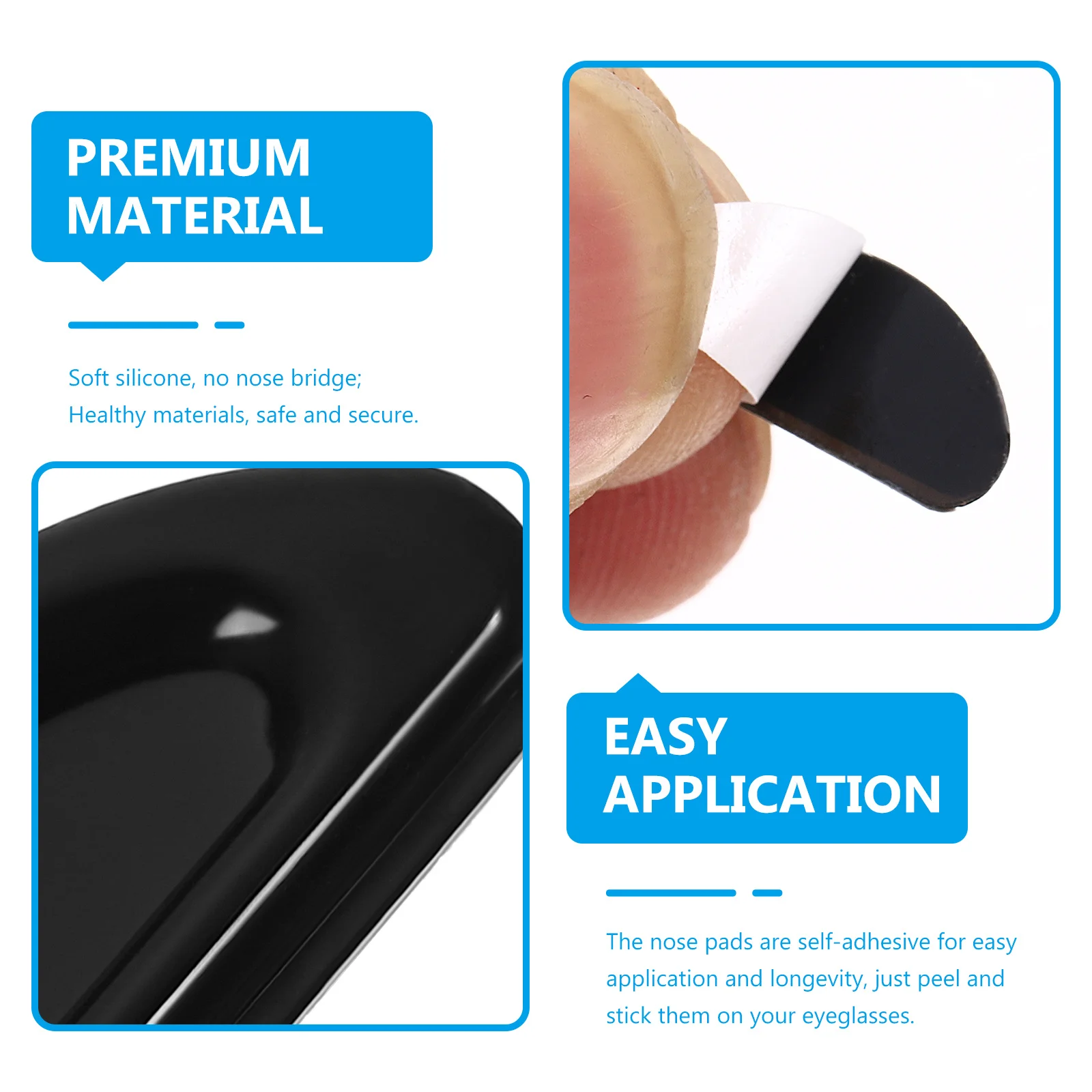 

10Pairs Nose Pads for Glasses Silicone Anti Skid Cushions Eyewear Accessories Soft Support for All Frame Types