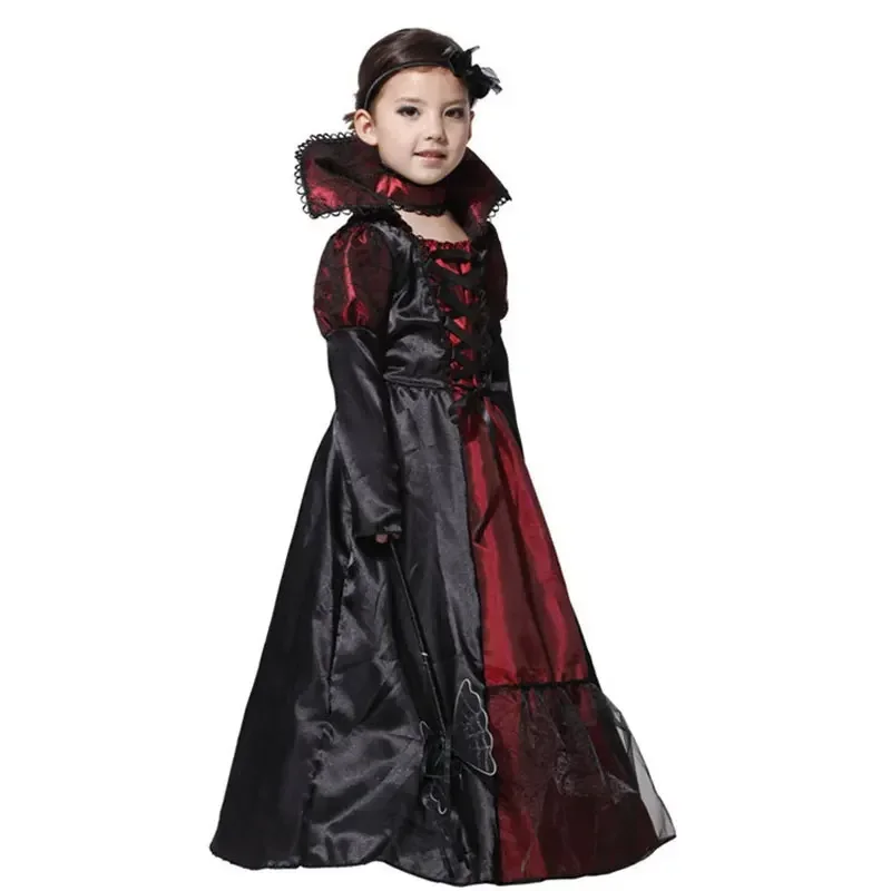 Girls Vampira Vampire Costume Deluxe Victorian Vampiress Gothic Costumes Halloween Carnival Party Fancy Dress Scary Costume