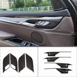 4Pcs For BMW X5 X6 F15 F16 2014 2015 2016 2017 2018 Carbon fiber ABS Interior Door Bowl Cover Trim Accessories