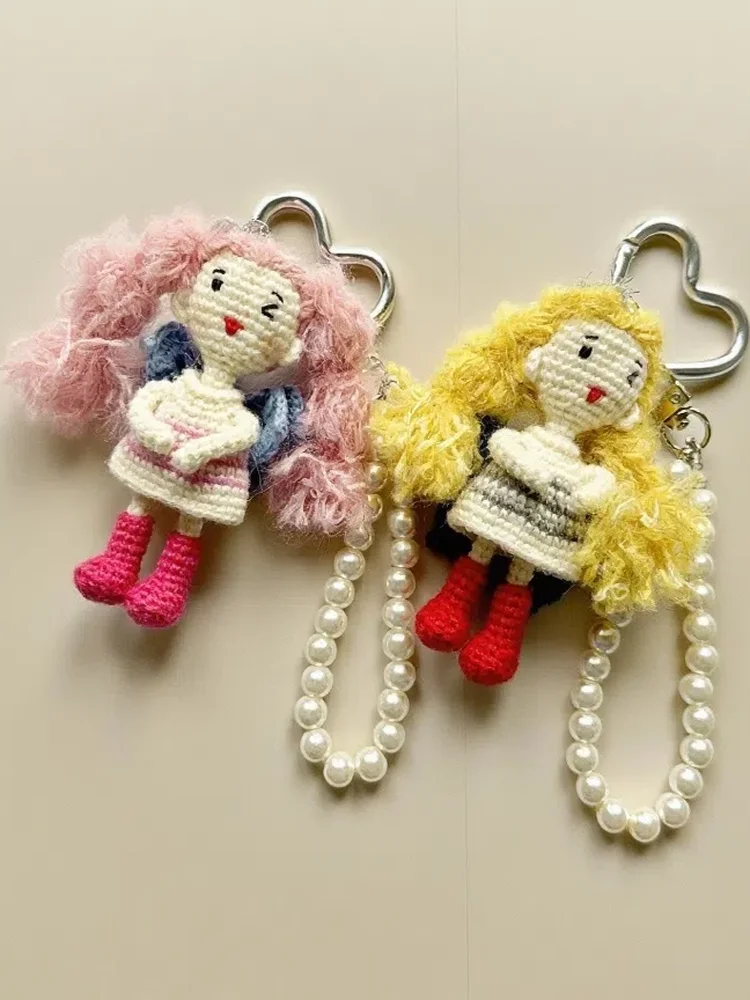 オリジナルウールヤーン人形バッグチャームファッショナブルな円形織りペンダントパーソナライズされたギフト中国ブランドリトルシスターハンギングオーナメント
