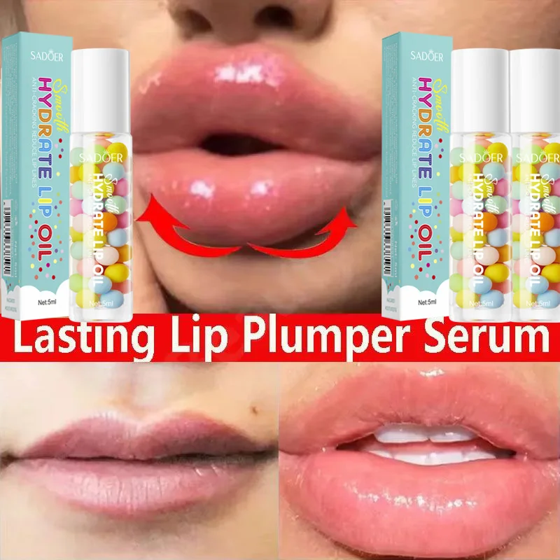 Instant Volumising Lip Plumper Oil Serum Collagen Lip Plumping Moisturizer Makeup Increases Elasticity Sexy Lip Balm Cosmetics