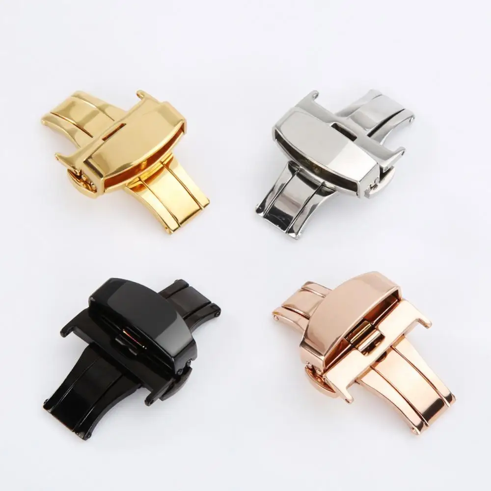 Flip Lock Butterfly Deployment Clasp Watch Deployant Buckle Stainless Steel Automatic Double Click Watch Strap Butterfly Buckle