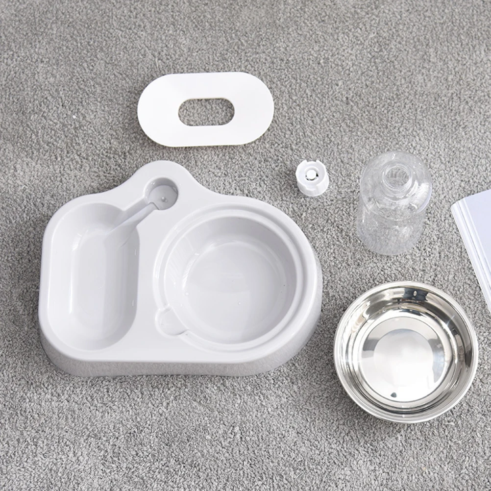 

Automatic Pet Feeder Dog Cat Water Food Dispenser Stainless Steel Anti-Tip Non-Slip Eco-Friendly Heavy Duty Decorative Grey