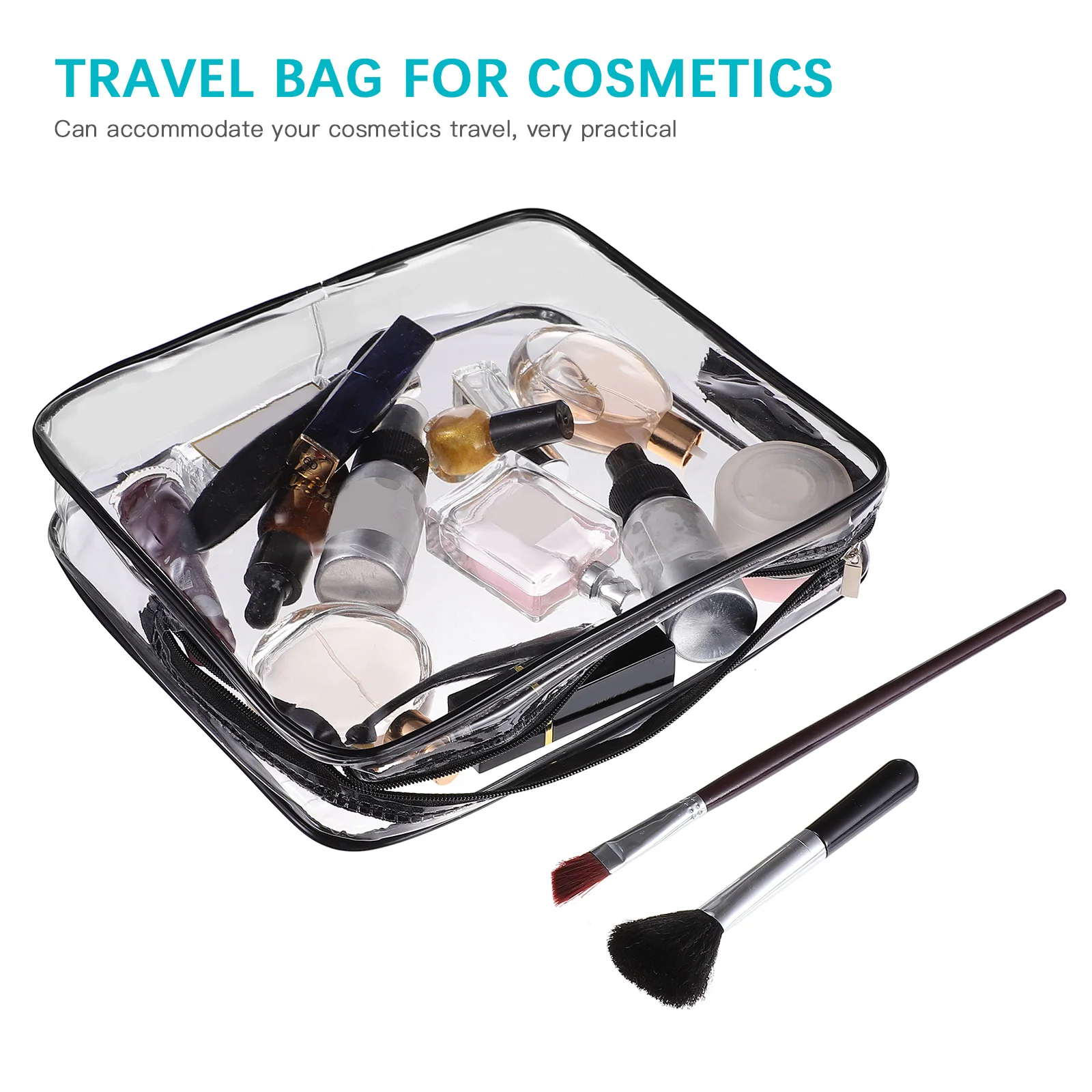 

5pcs Transparent Bags Durable Lightweight Large Capacity Storage Toiletry Organizer Travel Makeup Bag Keep Necessities