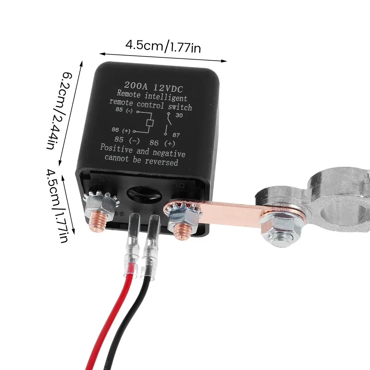 Battery Switch Relay 12V Remote Control Battery Disconnect Cut Off Isolator Switch Anti-Theft with Dual Remote Control Switch