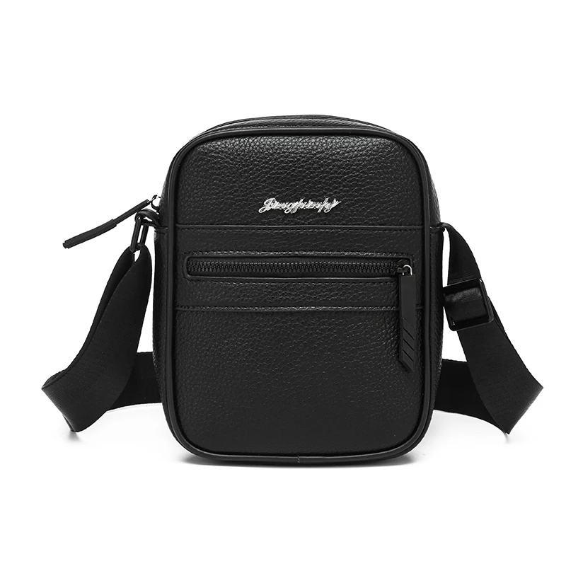 

New man bag Shoulder Bag for Men Leather Messenger Bag Wide Strap Crossbody Bags Square Plaid Male Sling Bag сумка мужская