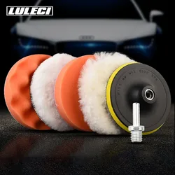 6Pcs Car Polishing Pad Set Wool Buffing Wheel Tool 3/4/5/6/7 inch Drill Polish Disc Kit for Car Polisher Auto Paint Waxing Care