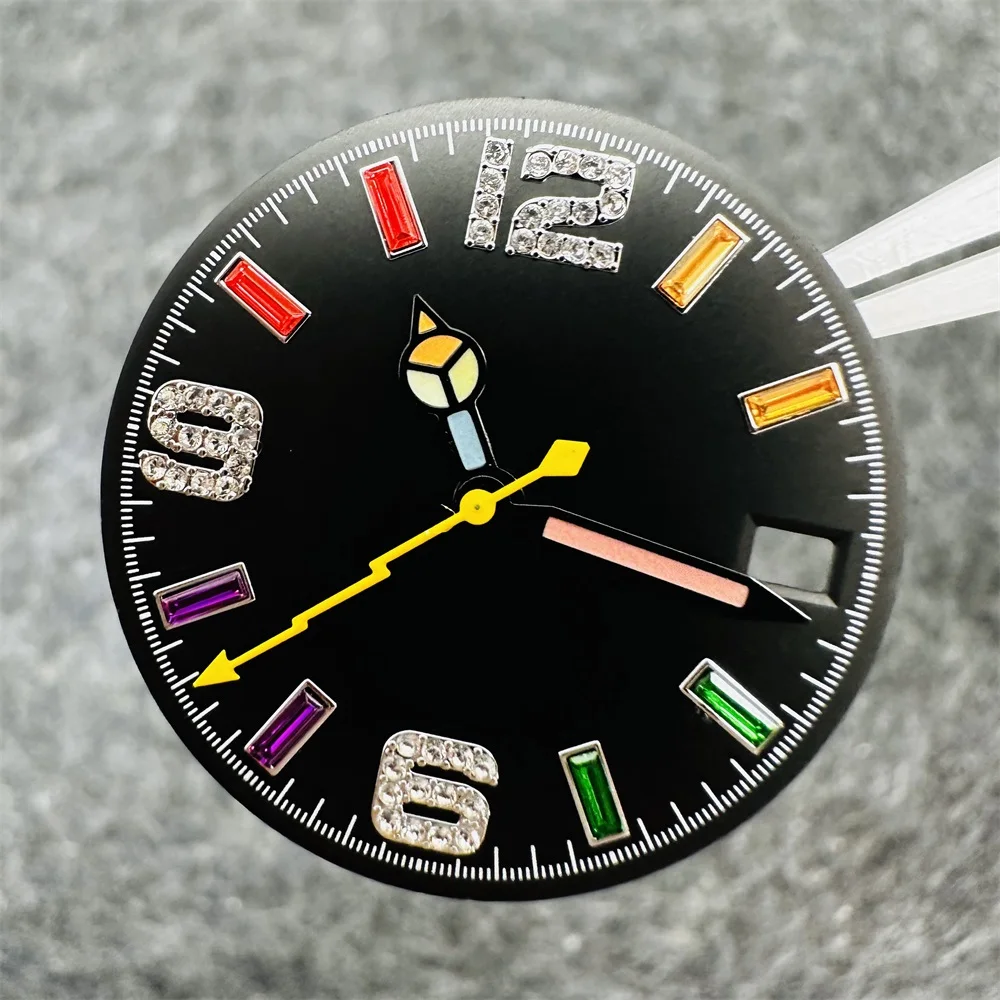 28.5mm Watch Dial Sun Pattern Watch Replacement Modification Accessories Scale Rainbow Watch Faces for NH35 NH36 4R 7S Movement