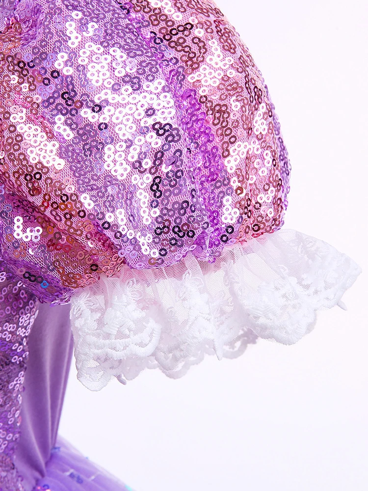 Girls’ Sparkling Purple Princess Party Dress with Floral Sequin Detailing – Elegant Tulle Skirt for Birthdays, Halloween, and Special Occasions, Princess Dresses for Girls 3 Girls' Sparkling Purple Princess Party Dress with Floral Sequin Detailing - Elegant Tulle Skirt for Birthdays, Halloween, and Special Occasions, Princess Dresses for Girls 3