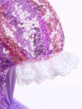 Purple Princess Party Dress with Floral Sequins 3 Girls' Sparkling Purple Princess Party Dress with Floral Sequin Detailing - Elegant Tulle Skirt for Birthdays, Halloween, and Special Occasions, Princess Dresses for Girls 3