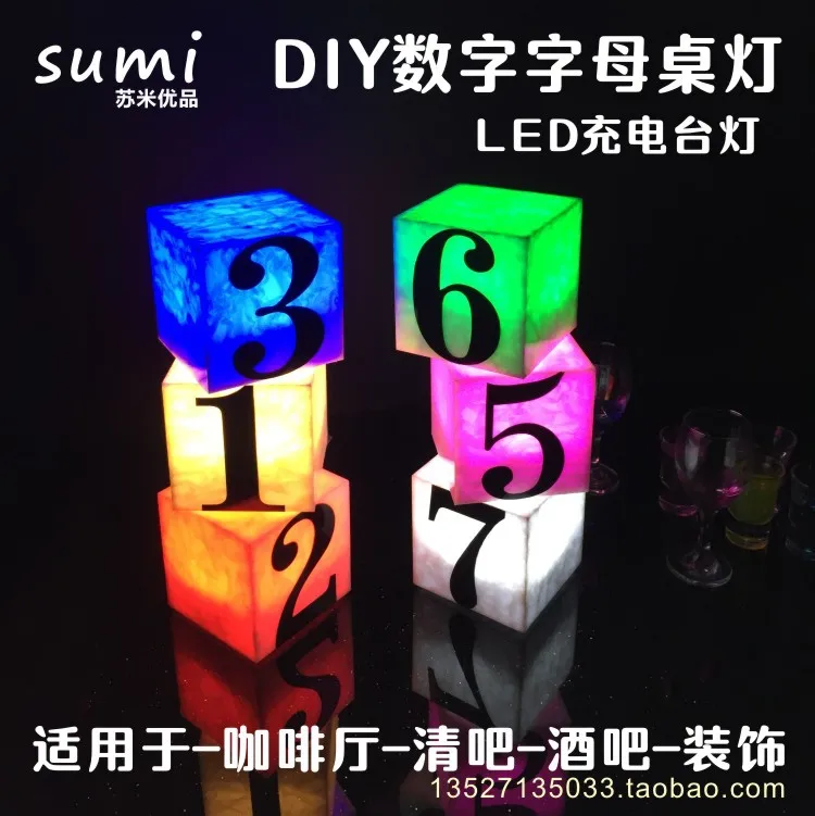 

New Bar LED Rechargeable Bar Light Creative Numeric Alphabet Light Cafe Luminous Decorative Candle Night Light