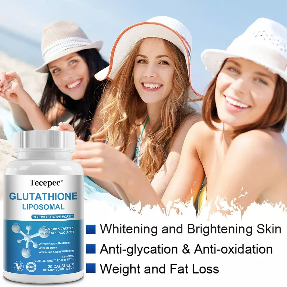 Liposomal Glutathione Capsules Maximum Absorption Active Form Free Radical Neutralizer Detoxification Skin Whitening Immunity