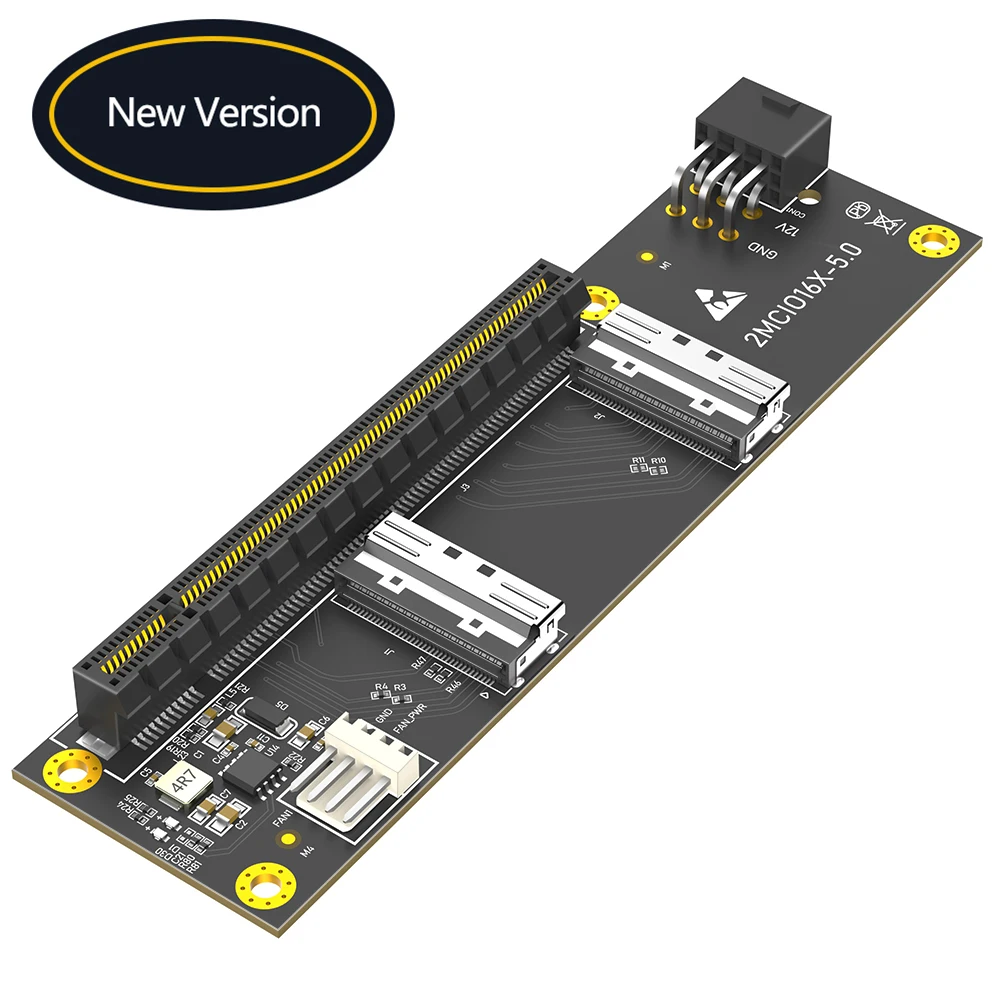 Dual MCIO 8i SFF-1016 to PCIe 5.0,Dual MCIO 8X PCI-Express 16x Adapter Card with ATX 6pin Power Port for External Game GPU Grap