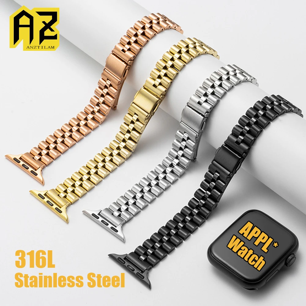 

Appl* Watch Band 316L Stainless Steel Watch Strap For Men Women No Fade Watchband Gothic Jewelry