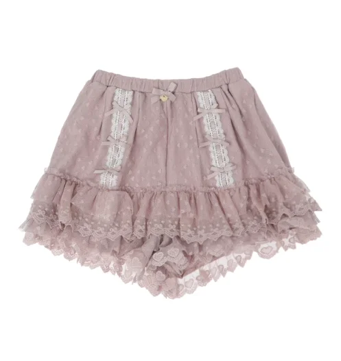 

Japanese Style Sweet Cute Shorts for Women Lace Bow Love Elastic Waist Pantalones Cortos De Mujer All-Match Kawaii Lolita Shorts