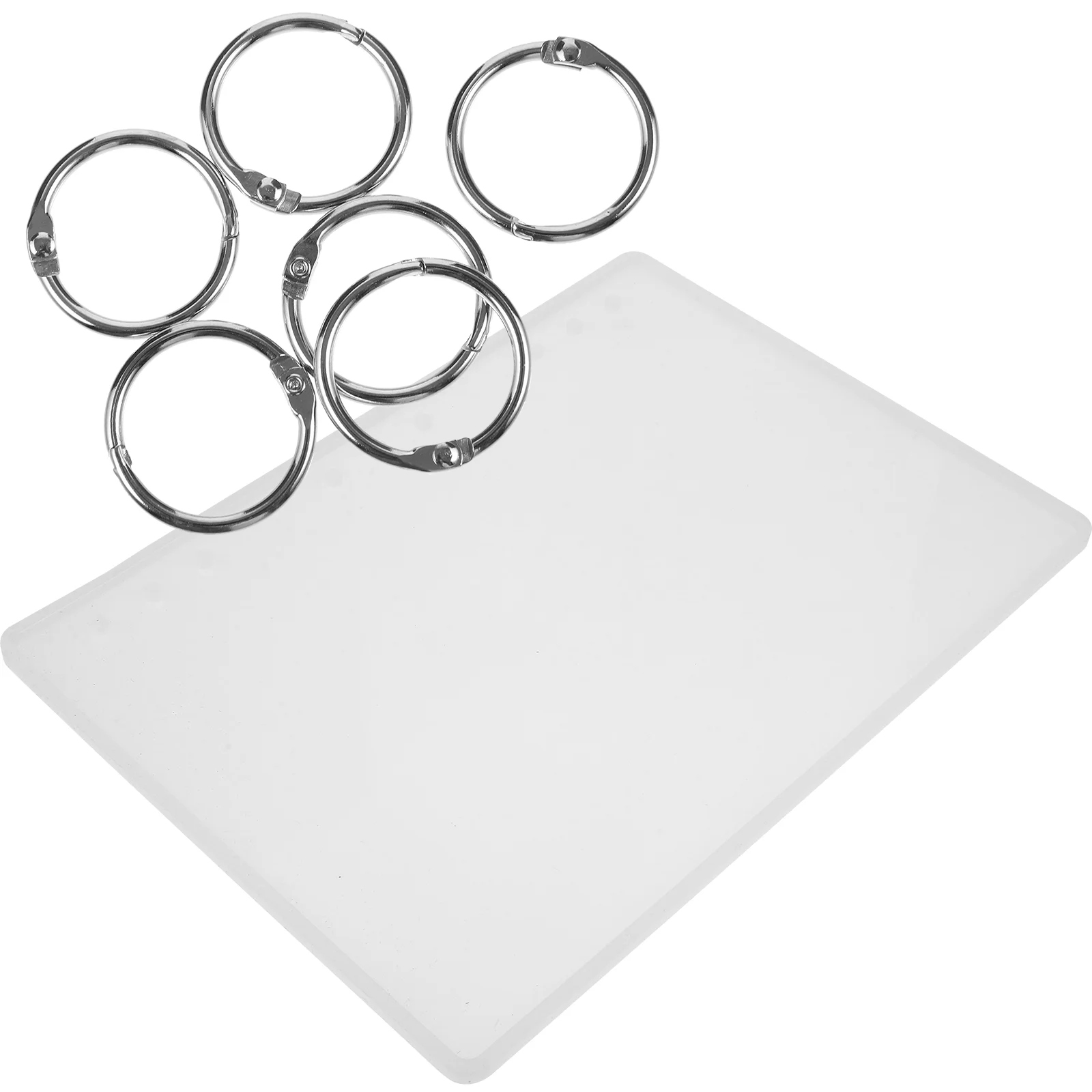 

B5 Notebook Mold 6 Silver Rings DIY Crystal Epoxy Silicone Crafting Mold for Binder Cover Making Heat Resistant Reusable Safe