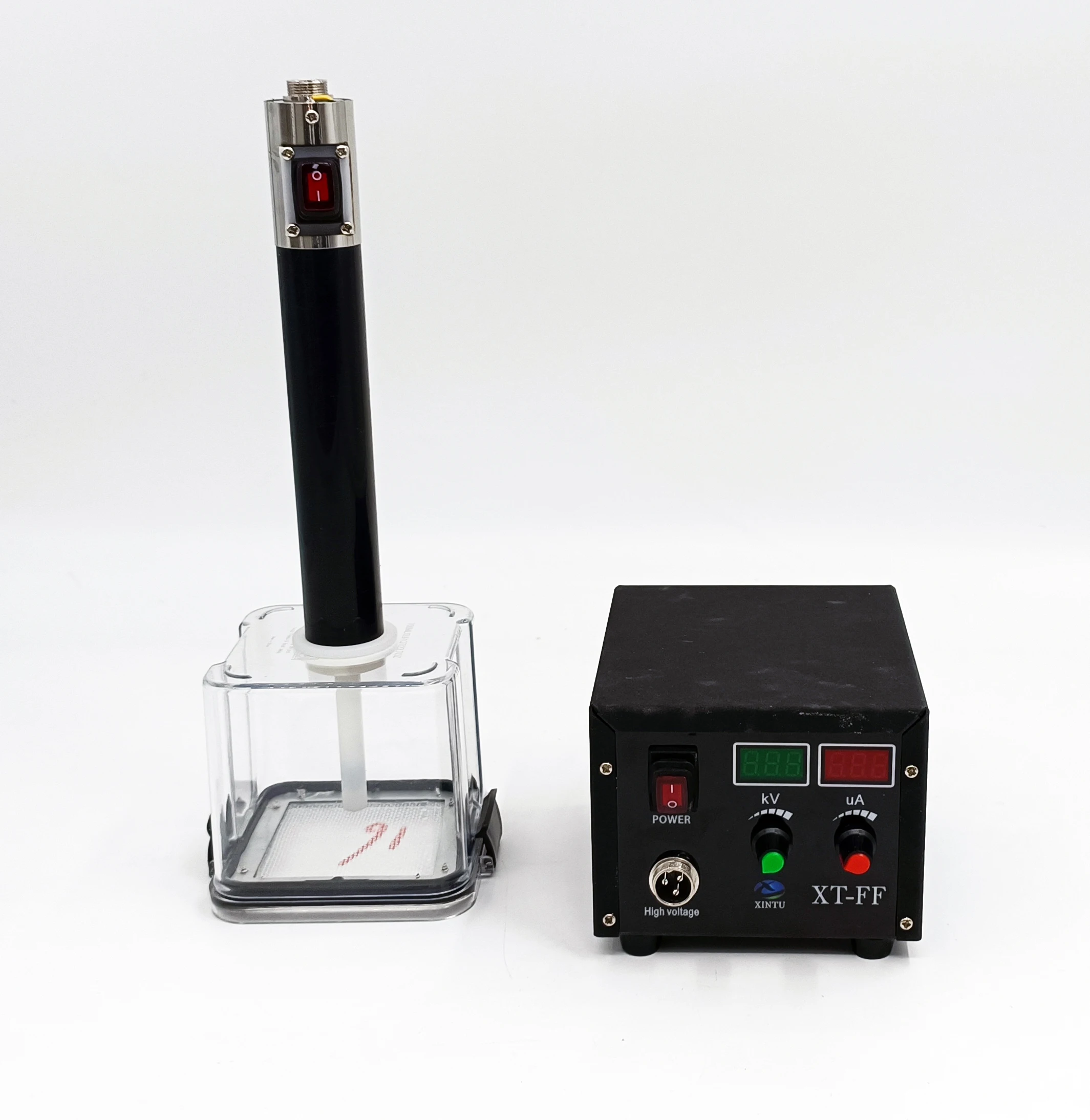 The factory sells the portable electrostatic flocking machine XT-FF with flocking boxes
