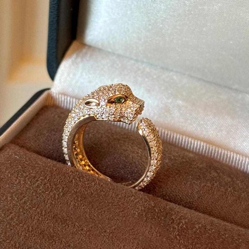 Trendy Real 925 Sterling Silver Rings For Women Anniversary Gift Leopard Design 5a Zircon Ring Luxury Fine Jewelry