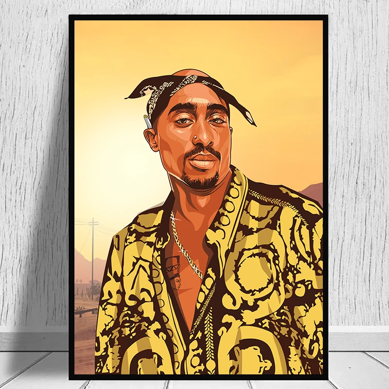 Legend Rapper Tupac Shakur 2Pac Portrait Poster Thug Life Canvas Painting Wall Print Bedroom Home Decor Fans Collect Artwork